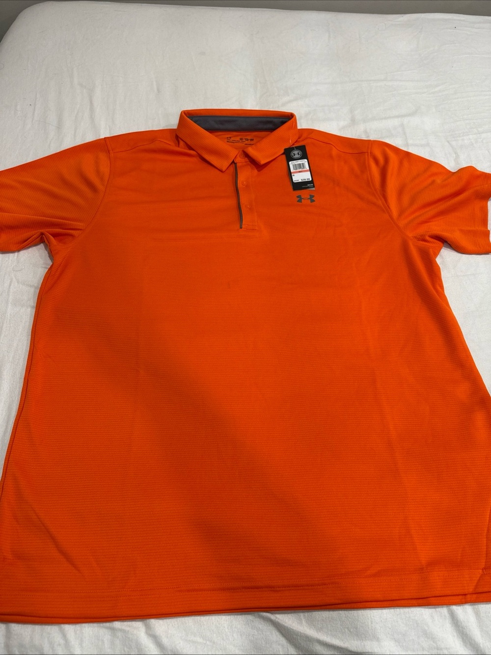 NWT Under Armour Golf Heatgear Polo Loose Shirt Size 3XL Tall Orange Athletic
